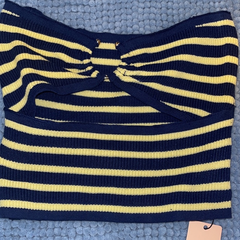 Blue and yellow micas crop top size small